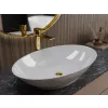 Umywalka nablatowa z konglomeratu Noce 2 60x35 biały połysk